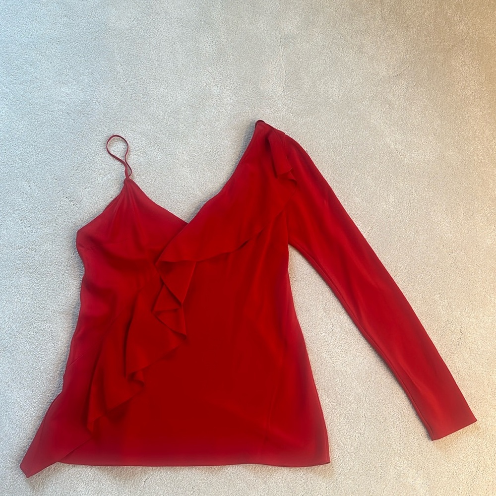 Diane Von Furstenberg Silk Ruffle Blouse